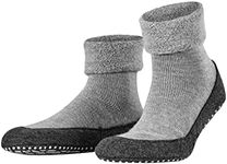 FALKE Men's Cosyshoe Slipper Socks Anti-Slip Nubs Printed On Felt Sole Improved Grip Thick Comfortable Warm Full Inner Plush Breathable Climate-Regulating Odour-Neutralising Wool 1 Pair, Grey Light