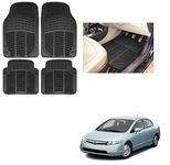 Auto Addict Rubber Mats Car Foot Mats (Black,Set of 4Pcs) for Honda Civic