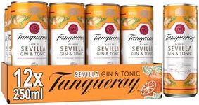 Tanqueray Flor de Sevilla Gin & Tonic | 6.5% vol | 12 x 250ml | Ready to Drink Cans | Bittersweet Taste of Seville Oranges & Tanqueray London Dry Gin | Mixed with Tonic