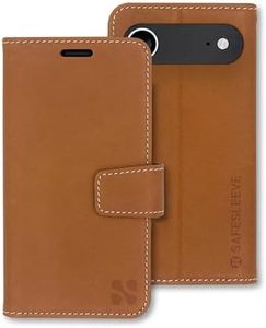 SafeSleeve EMF Protection Anti Radiation for iPhone 17 Air - Vegan Leather iPhone 17 Air Case with Card Holder, Military-Grade Shielding, 3-Card Slots with Built-in Stand (Genuine Leather)
