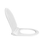 Luxart Plastic Western Toilet Seat Cover with Soft Close Mechanism | Commode Seat Cover – with Sleek Design & Easy Installation with Installation Kit | White Glossy (729)