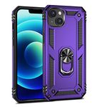 Korecase Compatible with iPhone 14 Case Extreme Protection Military Armor Dual Layer Protective Ring Kickstand Purple