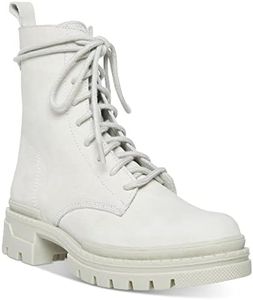 Steve Madden Women's Jamisyn Combat Boot, Ice, 9 US