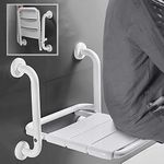 PEALOV Bath Chair For Elderly, Folding Shower Non-Slip Chair With Armrest, Shower Seat Wall Mounted For Elderly, 2 In 1 Multifunctional Bathroom Shower Bench For Pregnant Woman, Up To 330 Pounds