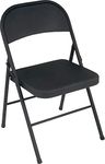 COSCO All-Steel Metal Folding Chair, Black, 4-Pack