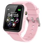 PTHTECHUS Kids Smartwatch Phone - Smartwatch Kids Watch Phone Call SOS Pedometer Video Recorder MP3 Music 7 Games Alarm Clock, Gifts for Girls 4-10 Years, Pink