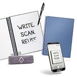 Rocketbook Core Reusable Smart Notebook | Innovative, Eco-Friendly, Digitally Connected Notebook with Cloud Sharing Capabilities | Dotted, 6" x 8.8", 36 Pg, Steel Blue, with Pen, Cloth, and App Included
