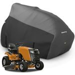 Rosefray Riding Lawn Mower Cover, Waterproof 420D Marine Grade Fabric Universal Fit for John Deere,Cub Cadet,Craftsman,etc.Decks Up to54",UV,Dust,Snow for Outdoor.72''L*54''W*46''H Gray/Black