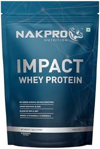 NAKPRO Impact Whey Protein 1kg | Isolate & Concentrate | 24g Protein & 4.9g BCAA | With Digestive Enzymes for better Absorption | NABL Lab Tested 100% Authentic Supplement Powder - Chocolate Flavour