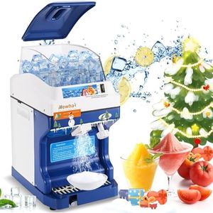 Newhai Ice Shaver Commercial Ice Crusher Electric Shaved Ice Machine 300W Automatic Snow Cone Maker 1400RPM Thickness Adjustable 441 LBS/H Ice Shaving Machine