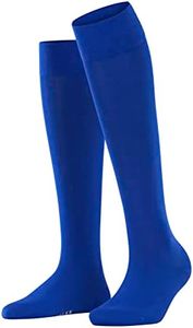 FALKE Women's Cotton Touch Knee-High Socks, Breathable, Sustainable, Comfortable Soft Knit Socks, Lightweight, Trendy, Blue (Imperial 6065) - Sustainable, 8-10.5, 1 Pair