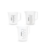 GROZ Heavy Duty Measuring Jug with Food Grade Polymer Body| Ideal for Home, Industrial & Automotive Use| Precise Millilitre & Ounces Marking |Microwave Safe| Transparent| Set of 3| JUG/5-2-600