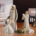 Nativity Scene Jesus Birth Set Statue Christmas Nativity Set, Resin Statue of The Birth of Jesus Set Christmas Tabletop Scene Character Set Nativity Scene, Small Religious Christmas Decorations