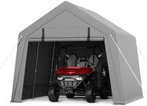 GarveeLife 10' x 10' Outdoor Portable Shed, Shelter Logic with Roll-up Zipper Door, Heavy Duty Waterproof Tarp, Storage Tent for ATV, Motorcycle, Bike, Firewood, Garden Tools