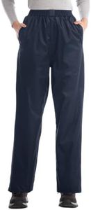 iCreek Women's Rain Pants Waterproof Breathable Lightweight Rain Over Pants (Navy Blue, Medium Tall)