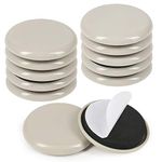 GINOYA Stick Furniture Sliders, 50mm 12pcs Washing Machine Sliders for Easy Moving on Carpet Hardwood (Beige)