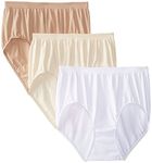 Bali Women's Comfort Revolution Seamless Brief, 3 Pack - White/Nude/Light Beige, 7