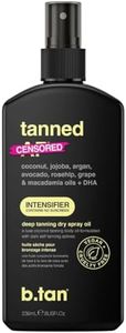 b.tan Intensifier Deep Tanning Dry Spray Oil, Tanned AF - Get a Faster, Darker Sun Tan From Tan Accelerating Actives, Packed with Ultra Moisturising Oils to Keep Skin Hydrated, Vegan, 8 Fl Oz