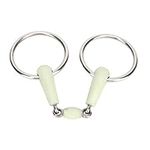 GLOGLOW Stainless Steel Snaffle Bit Tack Care & Storage Tack Care Horse Ring Hollow Jointed Mouth Loose O Ring Horse Bit Horse Mouth Bit Stainless Steel Ring Middle Rubber Flavour