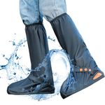 Motomate Waterproof Rain Boot Shoe Cover (BLACK, Small)