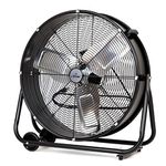 iLIVING 24" High Velocity Drum Fan Industrial, Commercial, Residential Air Circulator for Garage, Shop, Patio, Barn, Greenhouse, Speed Control 7700CFM, UL Listed,Black