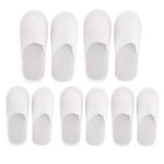 JNOUCS Disposable Slippers, 5 Pairs Closed Toe Womens Hotel Slippers, Non- Slip Travel Slippers, Guest Slippers, Suitable for Hotels, Spa Centers, Home And Travel