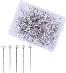 BOBOZHONG Longues Épingles Droites,100 Épingle à Tete de Diamant Épingles Droites Pins Effacer Épingles Diamant pour Fleur Couture Bricolage Décoration de Bijoux avec boîte en Plastique (38mm)