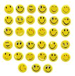 MSGH Smiley Emoji Colourful Expressions 3 CM Button Pins Badge Metal Brooch (Multicolour, 3 CM) - Set of 40 - Birthday, Office and Theme Party (DESIGN 3 (40 PCS)) (2 SET (80 PCS))