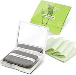 Beauty Kate Oil Blotting Sheets for Face, Paper Green Tea 100 with Portable Mirror Case & Makeup Puff