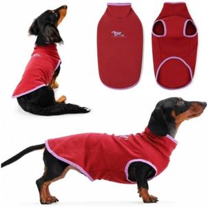 Cute Doxie-Print Dachshund Fleece Sweater, Warm Turtleneck Fleece Dog Vest