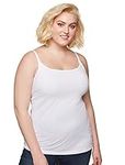 Motherhood Maternity Women's Clip Down Nursing Tank Top Cami, White, 2X