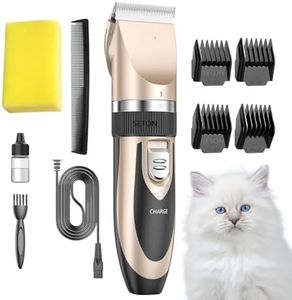 SETON Pet Clippers Set for Dogs and Cats, Low Noise Electric Trimmer with LED Light, Rechargeable and Stainless Steel Blades