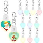 Tondiamo 10 Pcs LED Sublimation Blank Keychain Lighted Heart Shape Transfer Keychain Acrylic Heat Sublimation Blanks Key Rings Picture Key Chains for Christmas Valentine's Day DIY Art Craft Gifts,