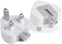 2 Pack AC Power Adaptor UK Plug Travel Charger Converter Replacement Plug 3 Pins Standard Head Wall Adaptor Charge for MacBook Pro Air Mac iBook iPhone iPod iPad