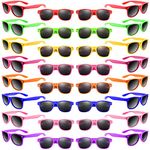 Morcheiong 32 Pack Kids Sunglasses Neon Colors Sunglasses，Sunglasses Party Favors Goody Bag Fillers Fun Gift for Birthday Party Beach Pool Party