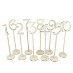 Veewon 1 to 10 Wooden Table Numbers with Holder Base for Wedding Home Decoration