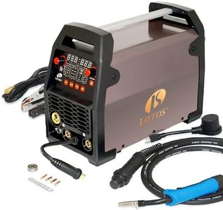 LOTOS MIG180 MIG Welder 180A 6 in 1 Gas Free Flux Core Stick TIG Lift Spot Spool Aluminum Coil Auto Synergistic Adjustment and Fine Voltage Adjustment 120/240V