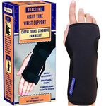 Carpal Tunnel Wrist Brace Night Time with Splint Support - Hand Brace - Fits Left or Right Hand- Adjustable Fasteners - Compression Sleeve- Relief for Tendonitis, Wrist Pain, Arthritis- BRACEOWL