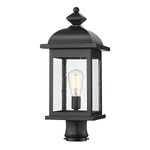 FEMILA Outdoor Post Light, 21 Inch Large Exterior Lamp Post Light, Black Waterproof Pole Lantern Light Fixture with Seeded Glass, 4FD54P2 BK