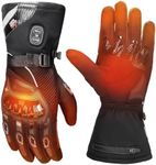 KEMIMOTO Heated Gloves for Men Women, Rechargeable Winter Motorcycle Gloves with 7.4V 3000mAh Battery for -20°C to -5°C, Waterproof Electric Hand Warmer with 3 Heating Setting for Hiking, Skiing