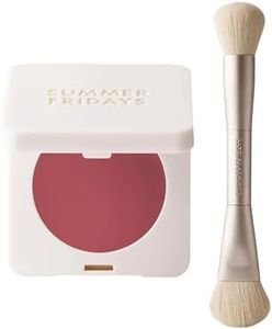 Summer Fridays Dewy Rose Cheek Essentials Set - Blush Butter Balm Dusty Rose (0.14 Oz), The Blush Brush (1 Count), Hydrating Cream Color + Seamless Blending for a Natural Finish
