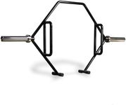 AmStaff Fitness Open Trap/Hex Bar for Deadlifts, Shrugs & Squats, Heavy-Duty Steel with Built-in Stand, Gym Equipment for Home and Commercial Gyms