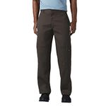 Dickies Men's Loose Fit Double Knee Twill Work Pant, Dark Brown, 32W x 30L