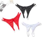 Justgoo Womens Lace G-String Thongs Panties Underwear Low Rise T-Back Underpants Pack of 1-5