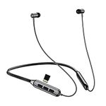 Lively Life Neckband Headphones Wireless for Running, Bluetooth 5.0 Headphones with TF Card Slot, IPX5 Sport Earbuds, Magnetic Headset Lightweight Earphones with 25 Hours Playtime - Black