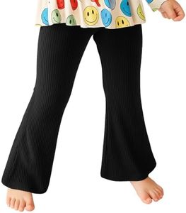 Posh Peanut Solid Ribbed - Black - Bell Bottoms - 3-4 years