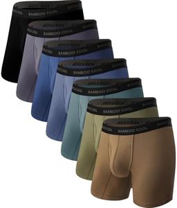 BAMBOO COOL Men's Ultra ComfortSoft Underwear, Moisture Wicking & Breathable No Ride Up Boxer Briefs with Fly, Multipack
