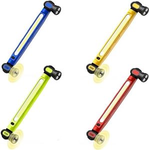MechaniLite Under Hood Work Light Bar, 3000LM LED Magnetic Light Bar with Hooks, 5200mAh Cordless Rechargeable Hood Light for Mechanic/Car Repairing/Garage 4Pcs-Yellow & Red & Green & Blue