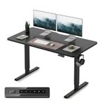 FEZIBO Standing Desk 55 x 24 Inch, Height Adjustable Desk with Memory Buttons, Electric Sit Stand Desk with 7th Gen Lift System, Home Office Table with Splice Board (Midnight Black)