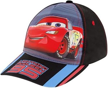 Disney Boys Baseball Cap, Lightning McQueen Adjustable Toddler Hat, Ages 2-4, Black